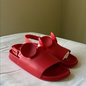 Disney x Melissa Red Slide Sandals